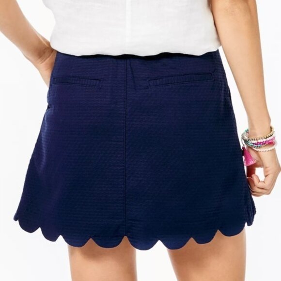 Lilly Pulitzer Women's Collette Scallop navy Skort Size 4 $84 price tag new tags - Picture 5 of 7